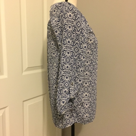 REWIND Boho Patterned 3/4 Sleeve Peasant Blouse - Picture 5 of 7